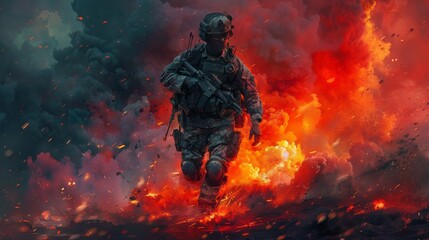 Fototapeta premium soldier game character