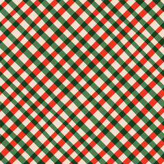 Rhombus Gingham pattern in Christmas colors. Hand drawn seamless texture from rhombus for plaid, tablecloths, clothes, shirts, dresses, wrapping paper, bedding, blankets, quilts