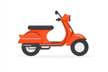 Fototapeta premium Red scooter with a black seat on the back of it - Transportation