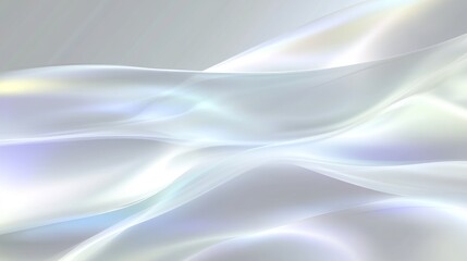 Obraz premium Abstract background with smooth, flowing, iridescent lines on a light gray gradient.
