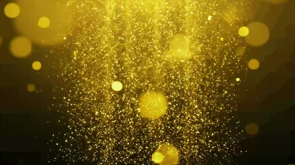 vertical 3D animation featuring golden particle trails sparkles representing Christmas gold glitters bokeh lights creating visually enchanting black - Powered by Adobe