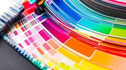 Colorful swatches in a rainbow pattern.