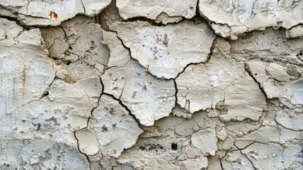 Fototapeta premium Textured cracked wall surface with peeling paint for industrial design projects