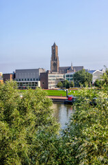 Obraz premium Arnhem, Netherlands - August 1, 2024: The bell tower of St Eusebius' Church in Arnhem, Netherlands 