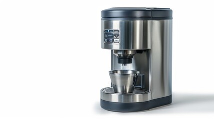 Stainless steel water cooler dispenser isolated on white background