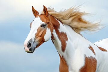 Fototapeta premium Stunning summer overo paint horse