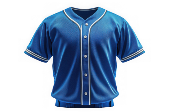 Blue Baseball Jersey isolated on transparent background, png file, no background png file