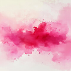 Obraz premium Dynamic Pink Watercolor Splash Spreading Across a White Canvas with Soft Feathered Edges and Vibrant Shades of Pink, paint, watercolor, splash
