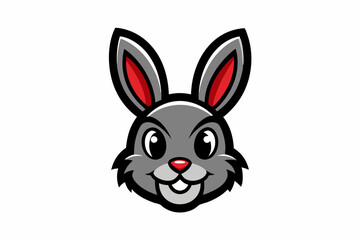 Obraz premium A Bunny Head Mascot Logo Icon On White Background