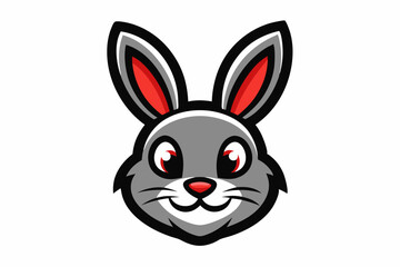 A Bunny Head Mascot Logo Icon On White Background
