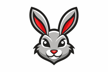 A Bunny Head Mascot Logo Icon On White Background