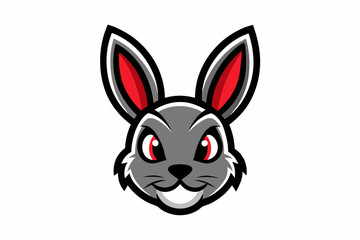 A Bunny Head Mascot Logo Icon On White Background