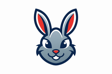 A Bunny Head Mascot Logo Icon On White Background