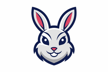 A Bunny Head Mascot Logo Icon On White Background