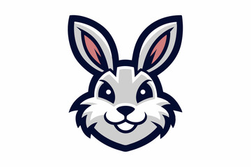 A Bunny Head Mascot Logo Icon On White Background