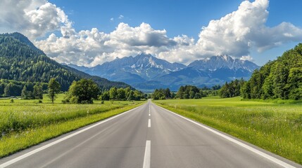 Fototapeta premium Scenic Road Through Mountain Valley