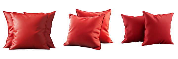 Set of A vibrant outdoor decorative pillow cover featuring a floral pattern on transparent background. Ai generated
