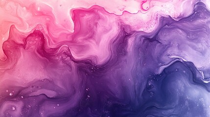 Abstract watercolor background with violet and pink fluid shapes