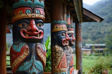 Totem traditional craft and homes of Taiwan s indigenous people