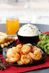 Gourmet Seafood Dish with Premium Flavors and Garnishes