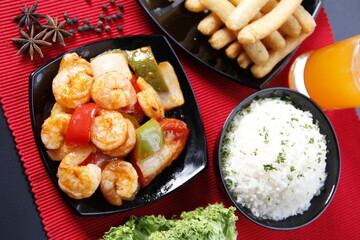 Gourmet Seafood Dish with Premium Flavors and Garnishes