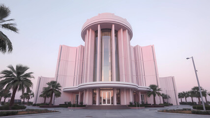 quiet mauve futuristic building