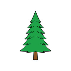 Elegant pine tree silhouette vector art design, ideal for nature, landscape, and environmental projects. Perfect for decor, prints, and eco-themed graphic visuals.