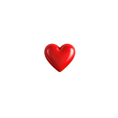 3D rendering of a red heart. ai generated png transparent background 