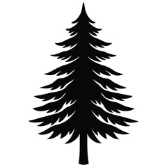Fototapeta premium Elegant pine tree silhouette vector art design, ideal for nature, landscape, and environmental projects. Perfect for decor, prints, and eco-themed graphic visuals.