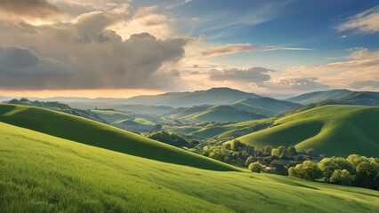 Beautiful hilly tuscany landscape from Italy