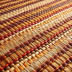 Close-up of colorful woven mkeka mat with textured pattern