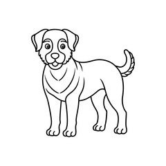 Dog  icon. Cartoon dog face. Vector illustration isolated on white black.	