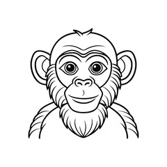 Monkey head icon chimp vector on white background.	