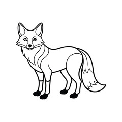 Fox icon line out vector illustration design on white background.	