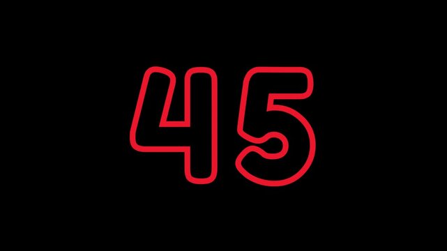 Countdown number 50 to 0 Animation, timer icon, counts the number, count digit, Modern countdown time. Black Background.