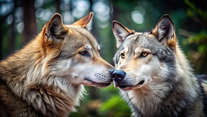 Obraz premium Photographs unveil the intricate connection between canine companions and their ancient heritage.