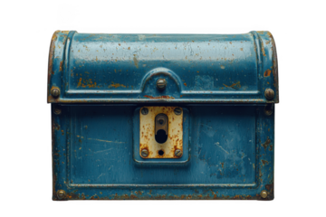 Blue mailbox isolated on transparent background, png file, no background png file