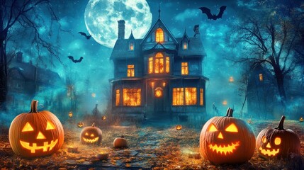 Haunted House Halloween Night