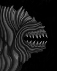 Alien creature, sketch - digital painting © neurostructure