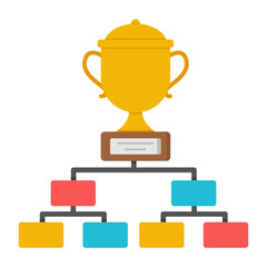 Flat design icon of trophy cup

