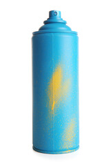 Spray paint can on white background