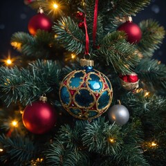 Fototapeta premium Joyful decorations inspire a magical holiday experience
