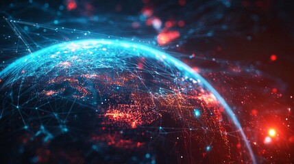 Obraz premium A Futuristic Representation of the Earth's Network Connections