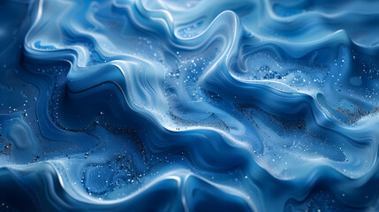 Obraz premium Abstract Blue Liquid Background with White Glitter