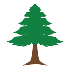Fototapeta premium Elegant cedar tree silhouette vector art perfect for nature-themed designs, landscapes, and eco-friendly branding. Versatile for decor, posters, and digital projects.