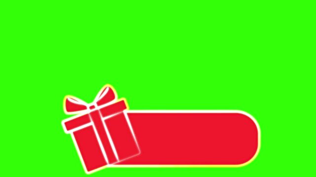 On a transparent and green background, a red gift wrap with a bow appears and leaves behind a red line. Animation for holidays, sales, discounts and promotions with the alpha channel .