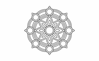 Coloring page design illustration outline design concept  mandala design white background 