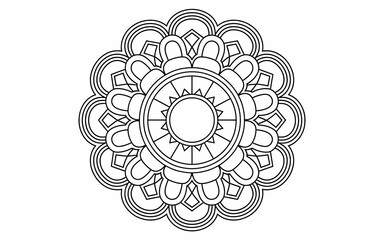 Mandala design white and clean black coloring page design  coloring page design book 