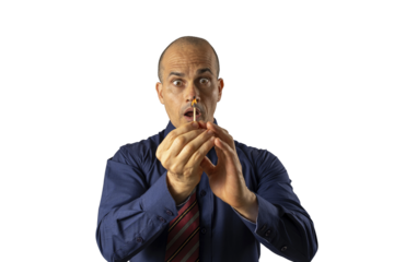 48 year old Brazilian man, facing the camera and holding a match access_formal clothing_15.