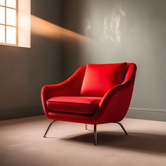 A red chair image the chair placed on a room